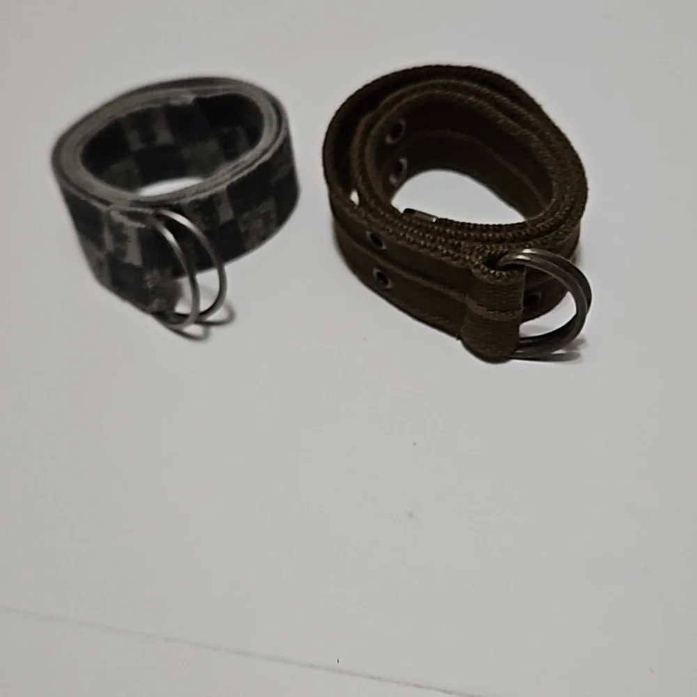 Boy's Adjustable Belts Strong Cloth Tweed Brown & Army Green Size 6/8 #B-40